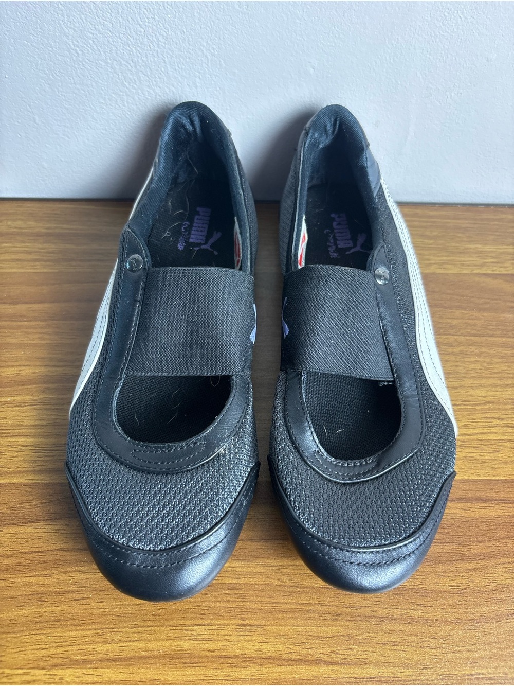 Puma Women’s Black & White Slip-On Mary Jane Sneakerinas Size 7